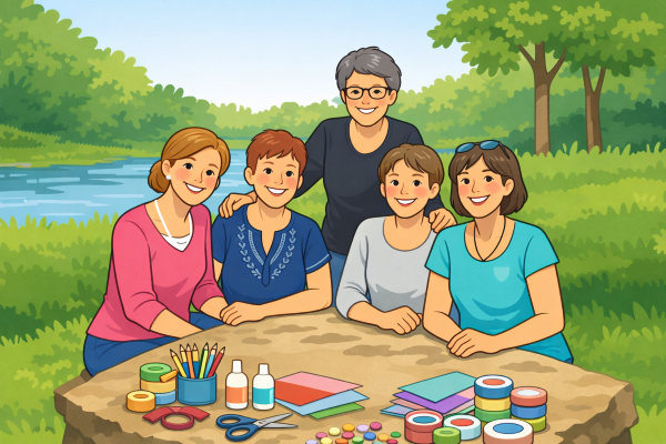 Gruppenbild der engagierten Bastelmäd von Kronweiler